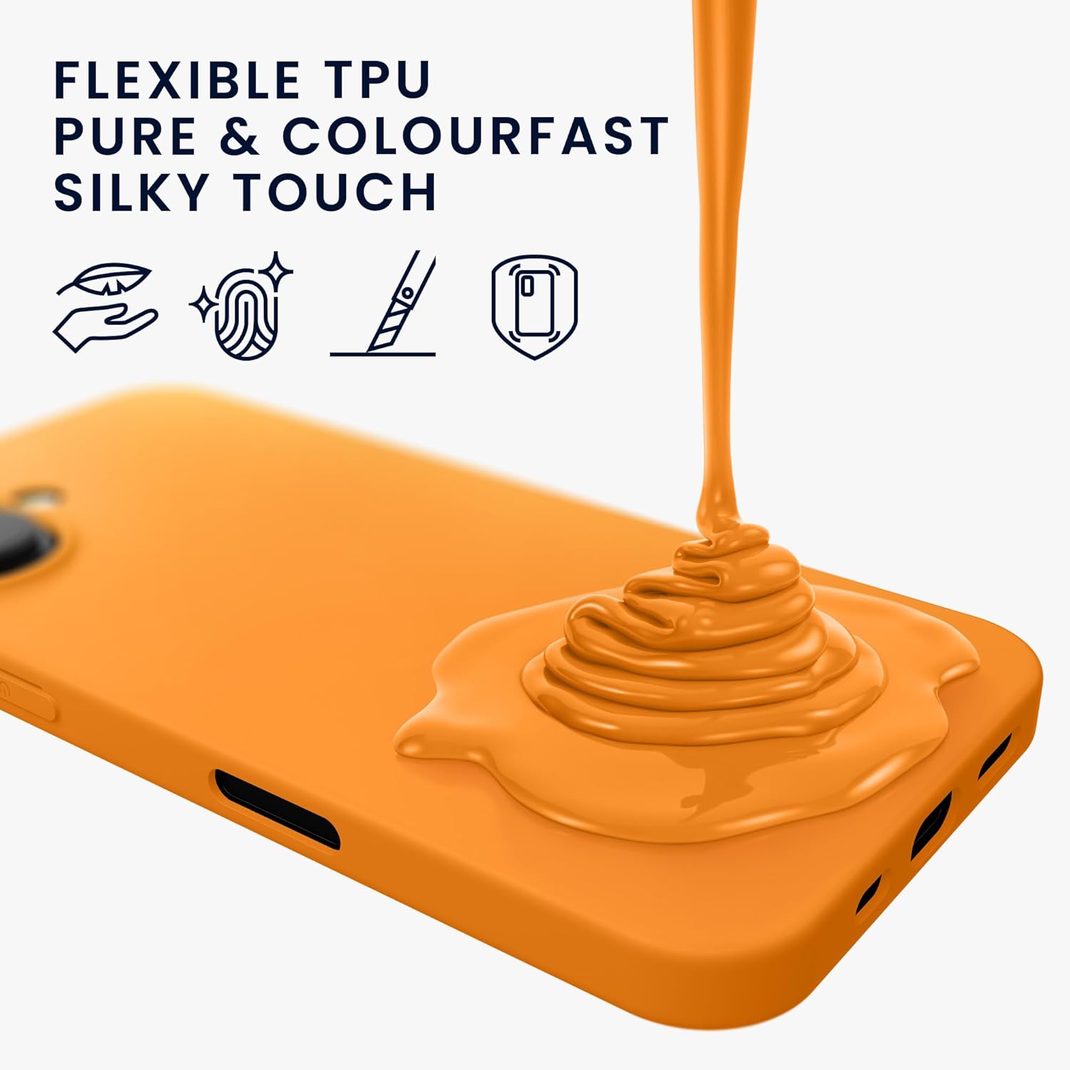 KW iPhone 16 Λεπτή Θήκη Σιλικόνης TPU - Fruity Orange