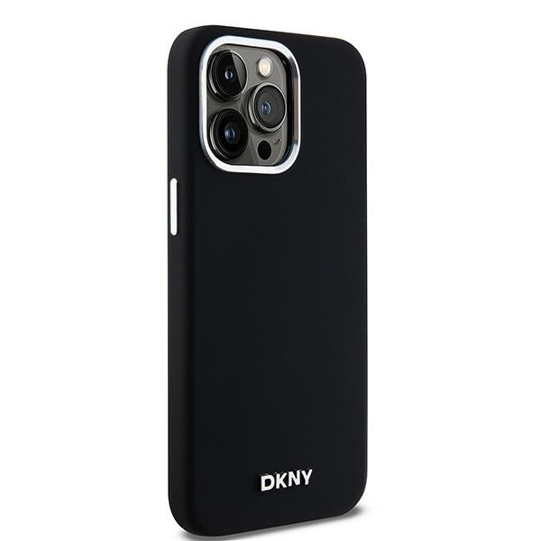 DKNY iPhone 15 Pro Max - Liquid Silicone Small Metal Logo - MagSafe Σκληρή Θήκη με Πλαίσιο Σιλικόνης - Black