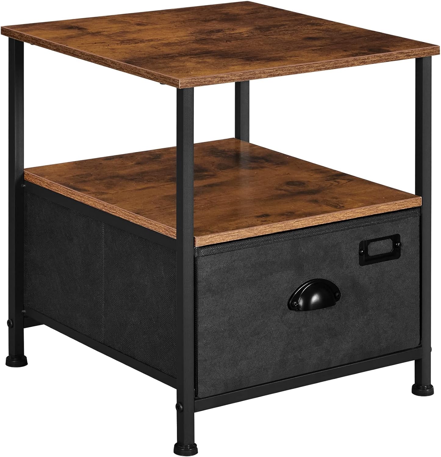 Songmics Κομοδίνο / Βοηθητικό Τραπέζι με Υφασμάτινο Συρτάρι - Vintage Brown / Black - LVT02HV1
