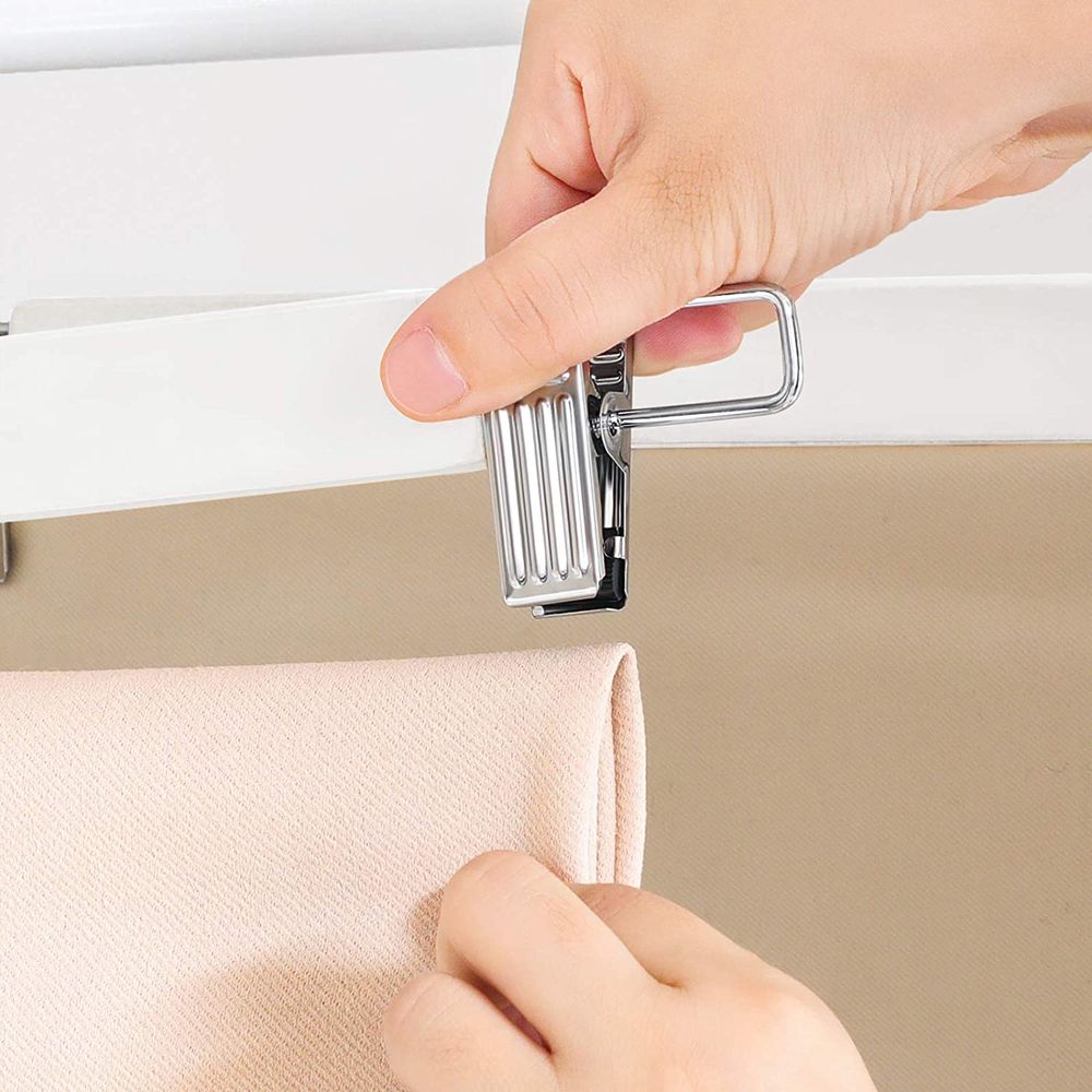 Songmics Σετ με 8 Ξύλινες Κρεμάστρες Παντελονιών με Pυθμιζόμενα Kλιπ - White - CRW009W01