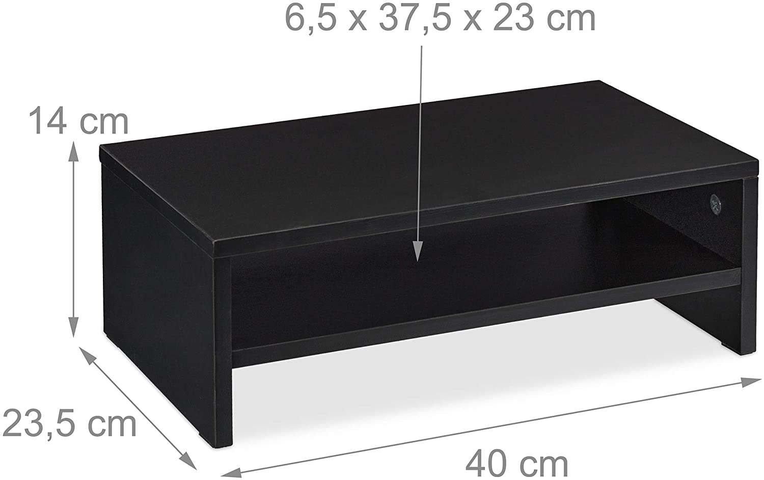 Relaxdays Ξύλινη Βάση Στήριξης Οθόνης - Black - 4052025321994