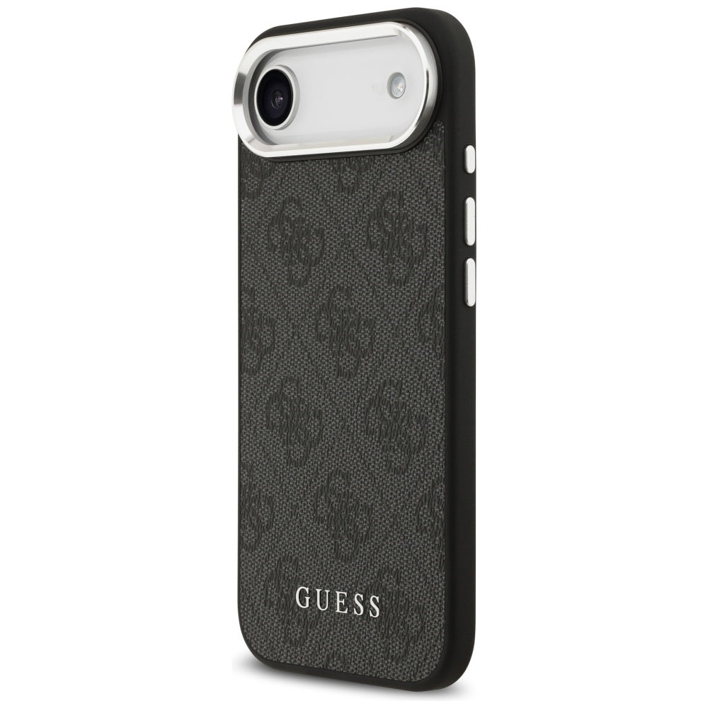 Guess iPhone Air - 4G Classic Logo MagSafe - Σκληρή Θήκη με Πλαίσιο Σιλικόνης και Επένδυση Οικολογικού Δέρματος - Black - GUHMP17MP4GSSMCK