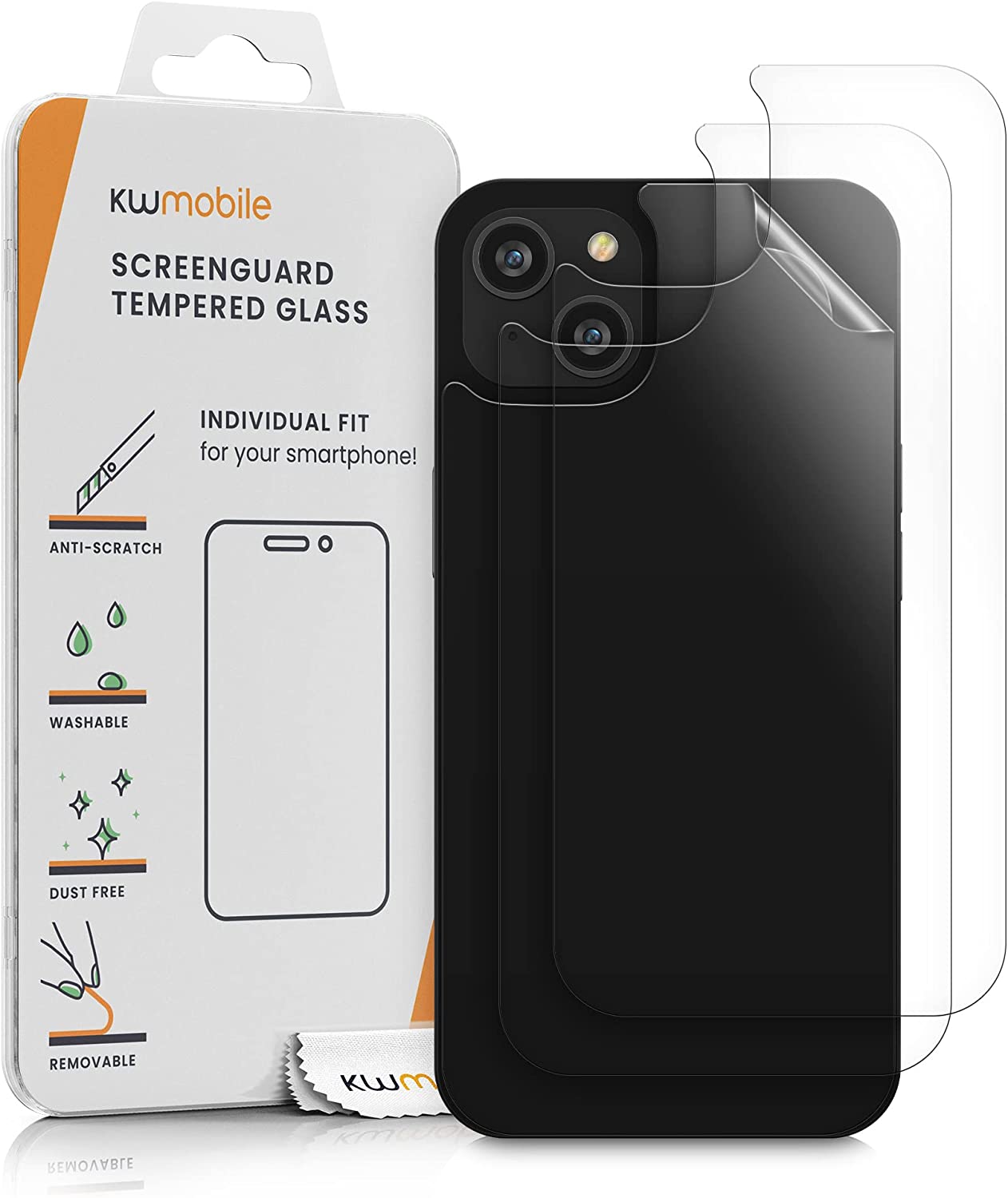 KW iPhone 14 Plus - Τρεις Μεμβράνες Προστασίας Back Cover - Διάφανες - 59222.5