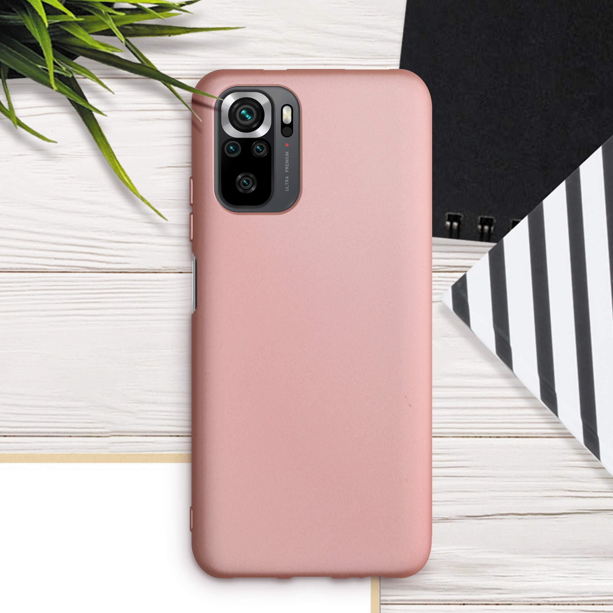 KW Xiaomi Redmi Note 10 / Note 10S Θήκη Σιλικόνης TPU - Rose Gold - 54542.31