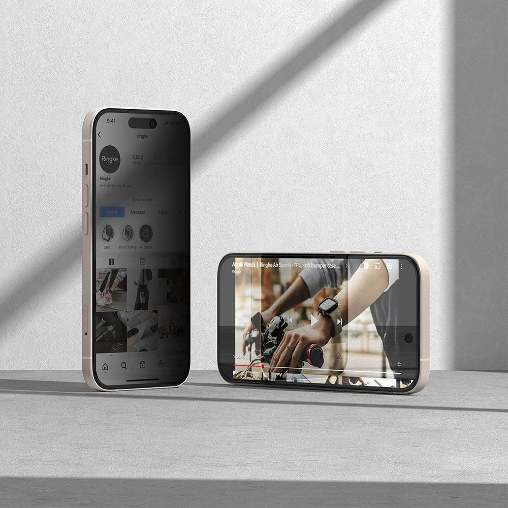 Ringke iPhone 15 TG Glass 0.3mm 2.5D 9H Tempered Glass Αντιχαρακτικό Γυαλί Οθόνης - Privacy