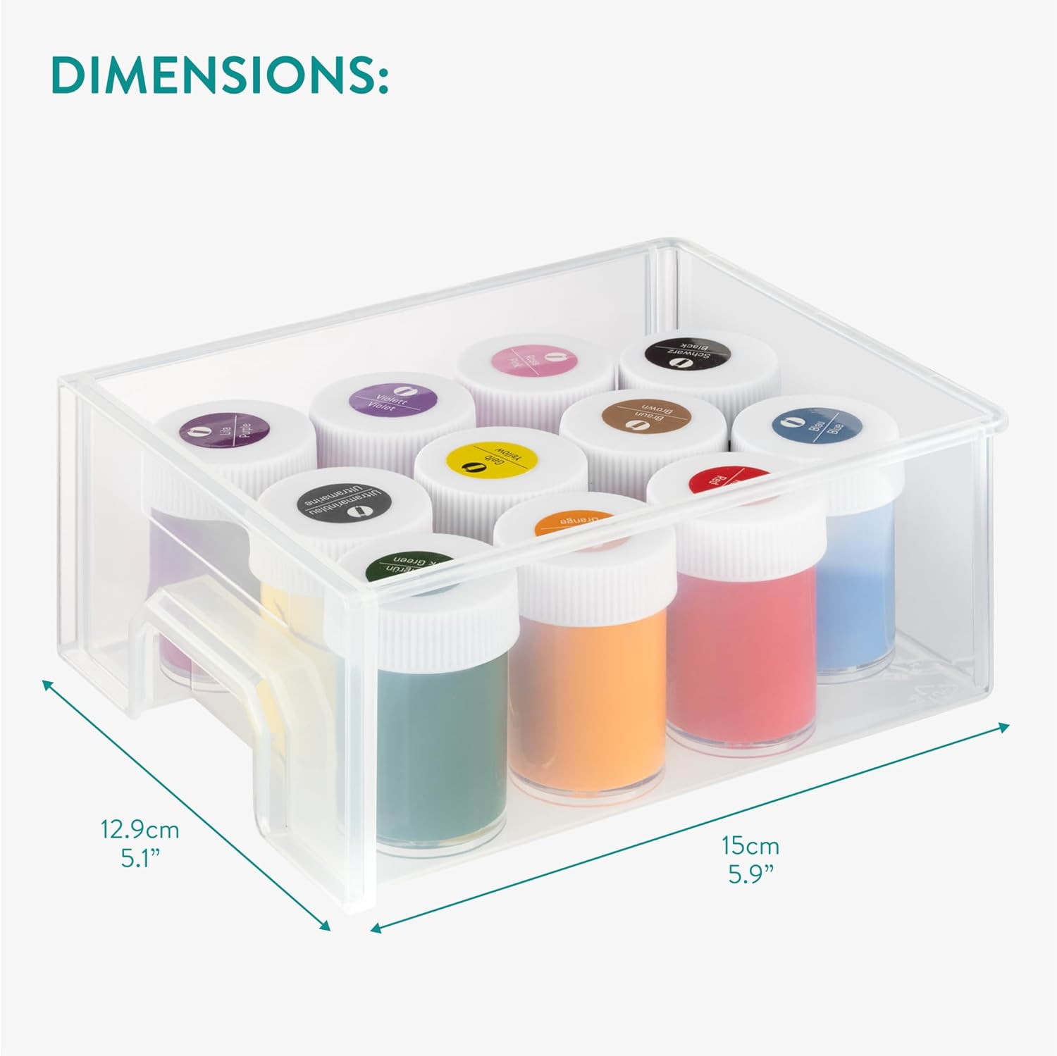 Navaris Σετ με 4 Συρτάρια Οργάνωσης - Large Size - 15 x 12.9 x 7.3 cm - Black - 61952.05