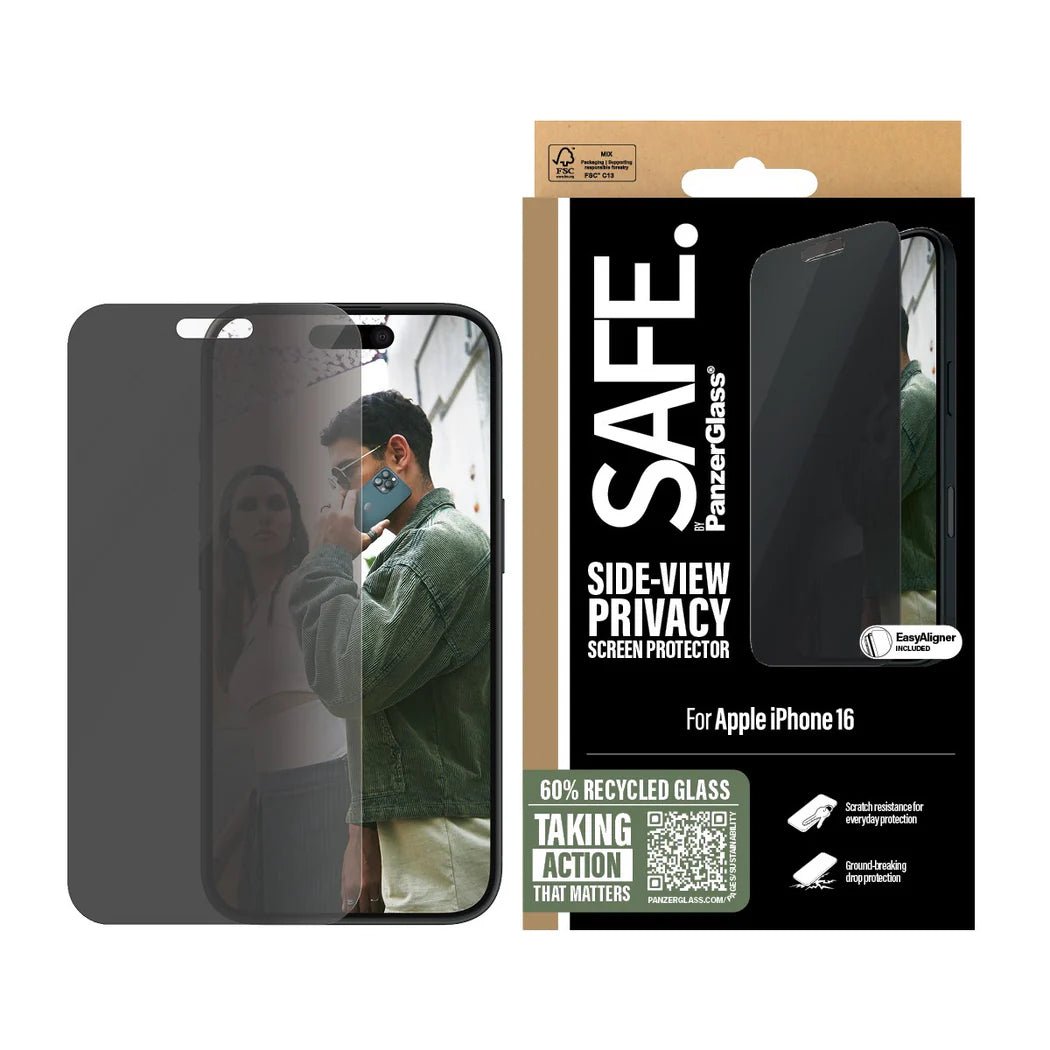 Safe by PanzerGlass iPhone 16 Privacy Ultra - Wide Fit Full Screen Αντιχαρακτικό Γυαλί Οθόνης - Black - SAFEP95875