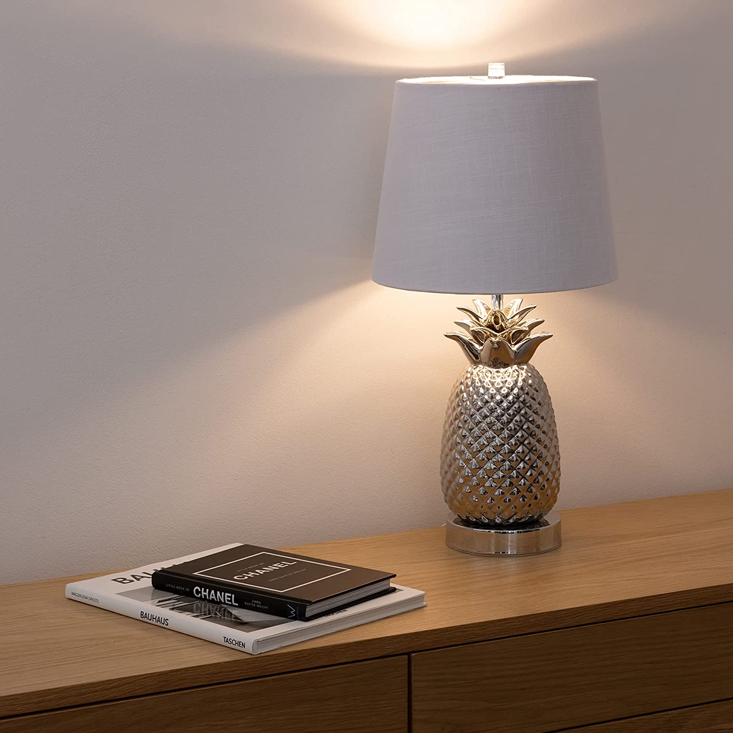 Navaris Desk Lamp Επιτραπέζιο Φωτιστικό - Ανανάς - 44cm - White / Silver - 52605.35.02