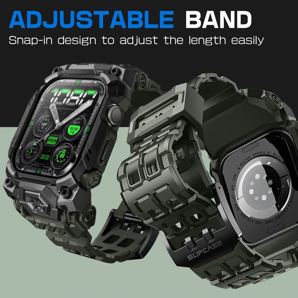 Supcase Λουράκι Apple Watch 10/11 - 46mm Unicorn Beetle Ore Pro Version Λουράκι με Θήκη Προστασίας - Dark Green