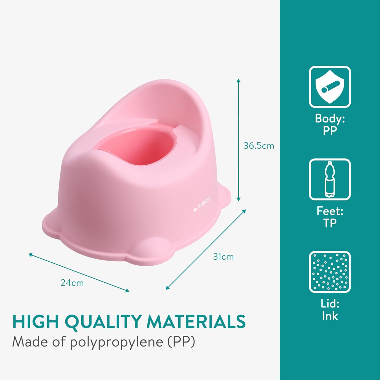 Navaris Γιογιό Εκμάθησης με Καπάκι και Αφαιρούμενο Εσωτερικό Ένθετο - Pink - 60990.08