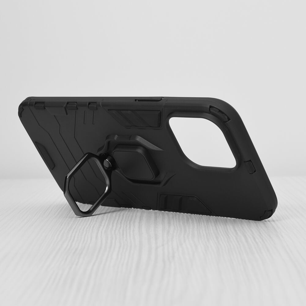 Techsuit iPhone 13 Pro Max Silicone Shield Σκληρή Θήκη με Δαχτυλίδι Συγκράτησης - Black