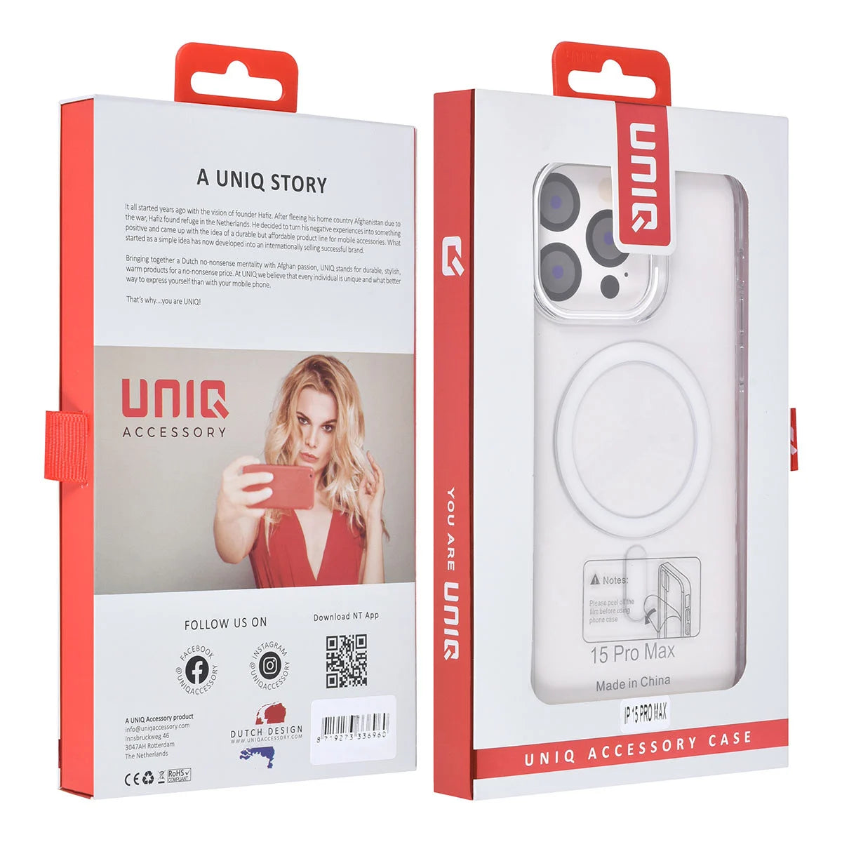 Tuniq iPhone 15 Pro Max - MagSafe Σκληρή Θήκη με Πλαίσιο Σιλικόνης - Διάφανη / Λευκή