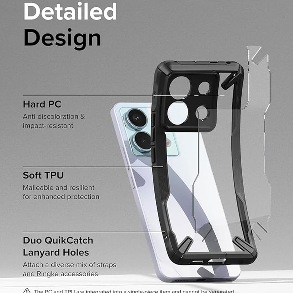 Ringke Xiaomi Redmi Note 13 Pro 5G / Poco X6 - Fusion X - Σκληρή Θήκη με Πλαίσιο Σιλικόνης - Black