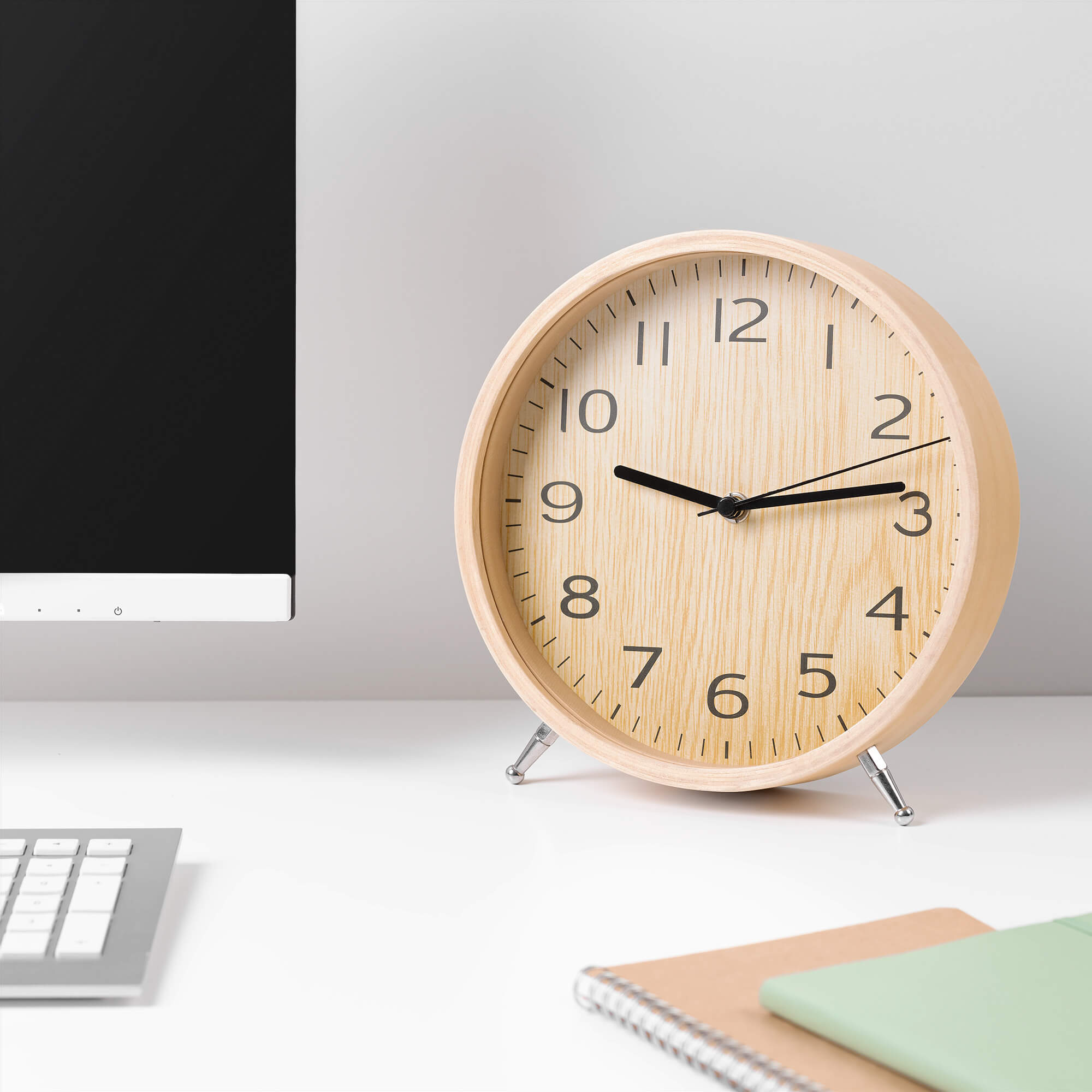 Navaris Επιτραπέζιο Ξύλινο Αναλογικό Ρολόι - Light Brown - 54997.24.01