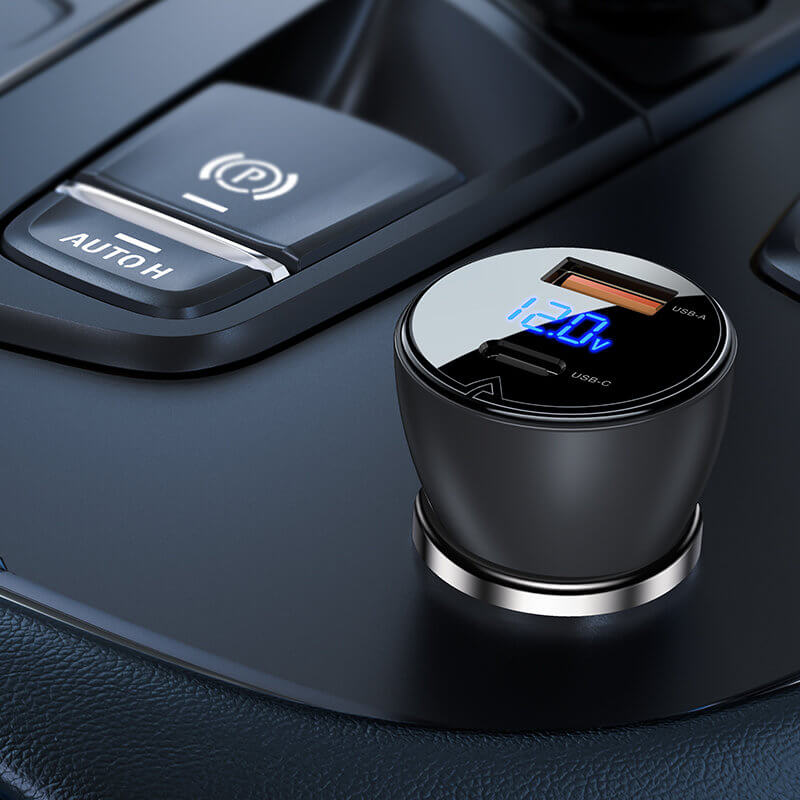Acefast B6 Φορτιστής Αυτοκινήτου Γρήγορης Φόρτισης με 1 Θύρα USB και 1 Θύρα Type-C 63W - Black