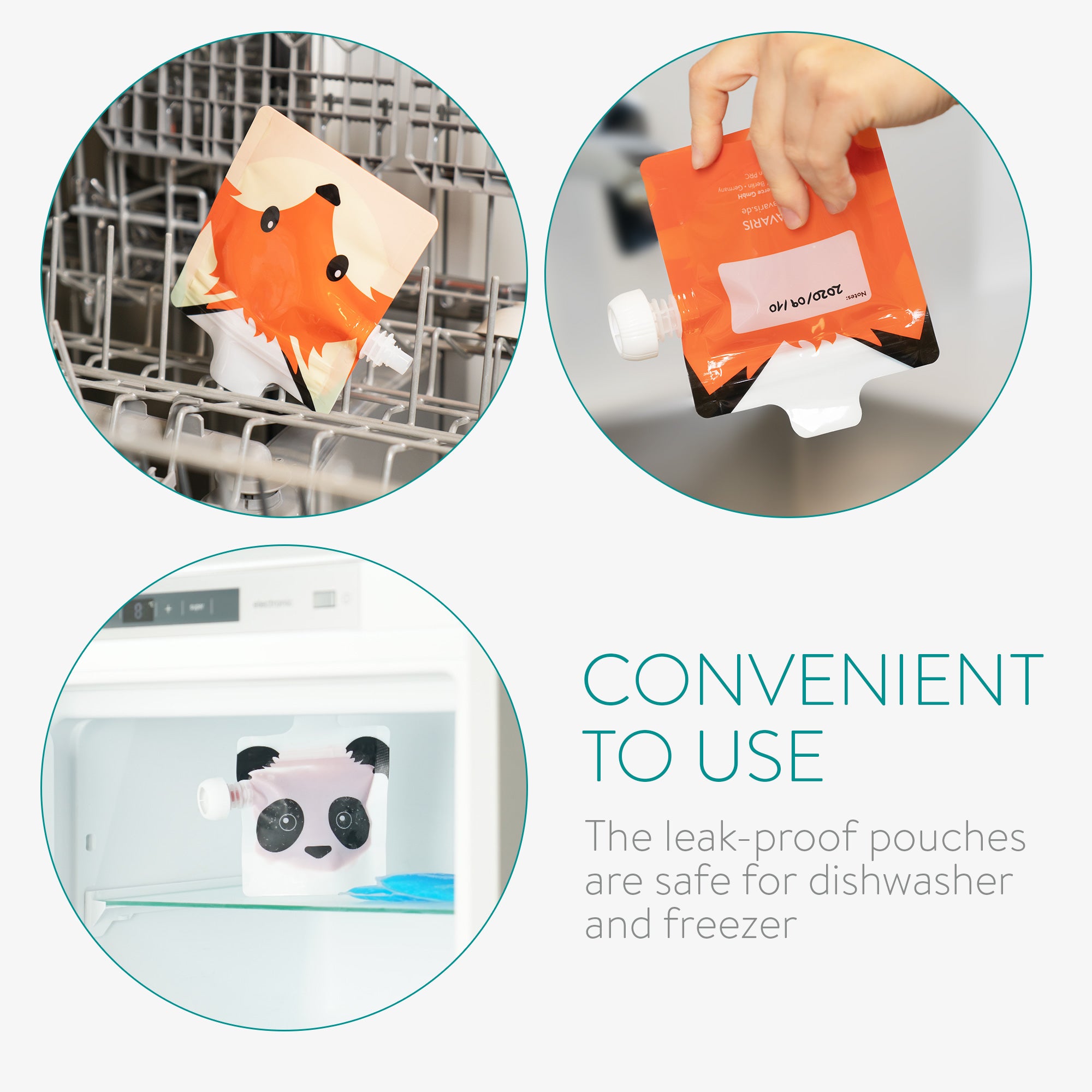 Navaris Επαναχρησιμοποιούμενα Σακουλάκια Φαγητού - White / Black / Orange - 51976.01