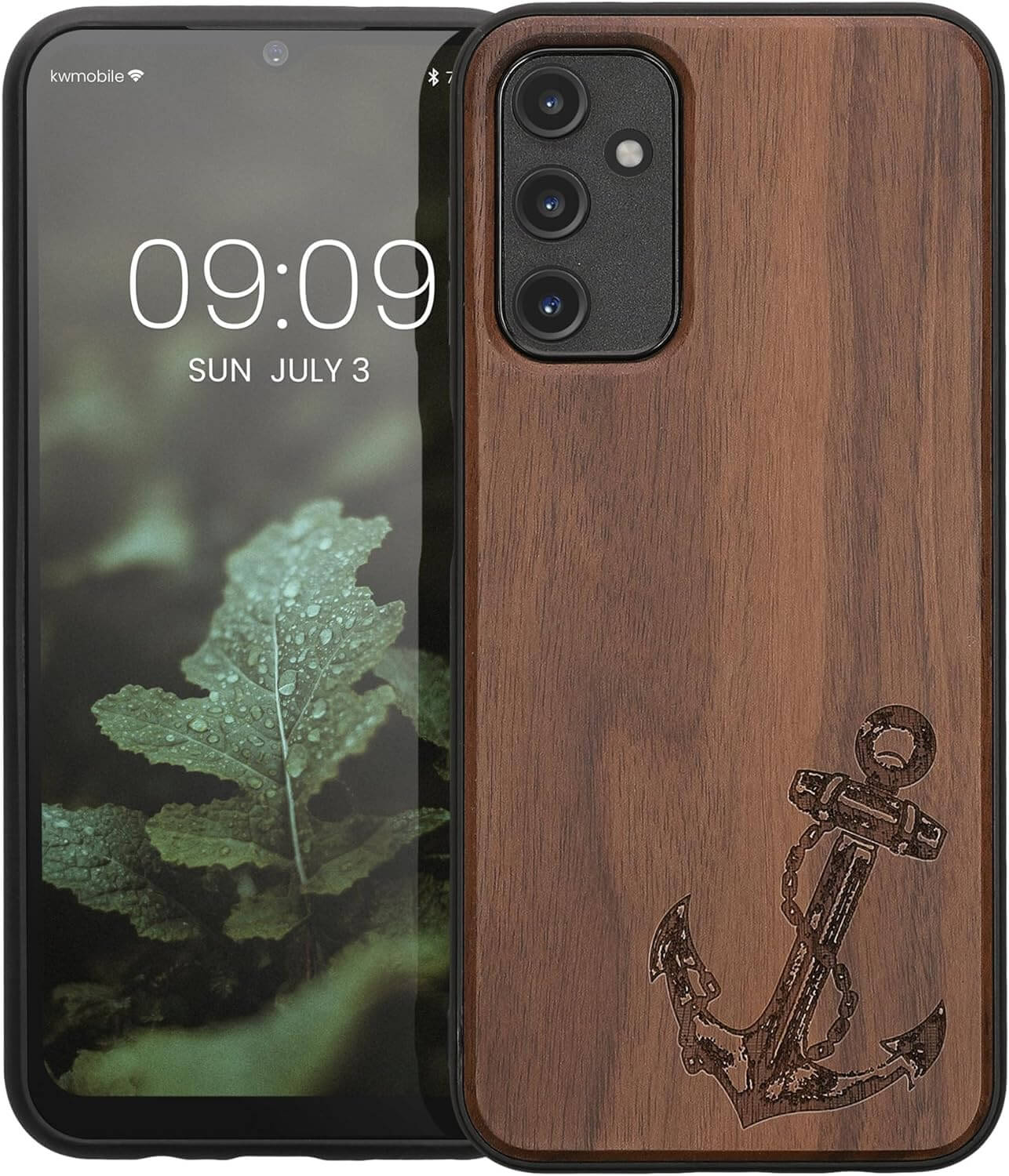 KW Samsung Galaxy A14 5G Θήκη από Φυσικό Ξύλο - Design Anchor Vintage - Dark Brown - 60817.04