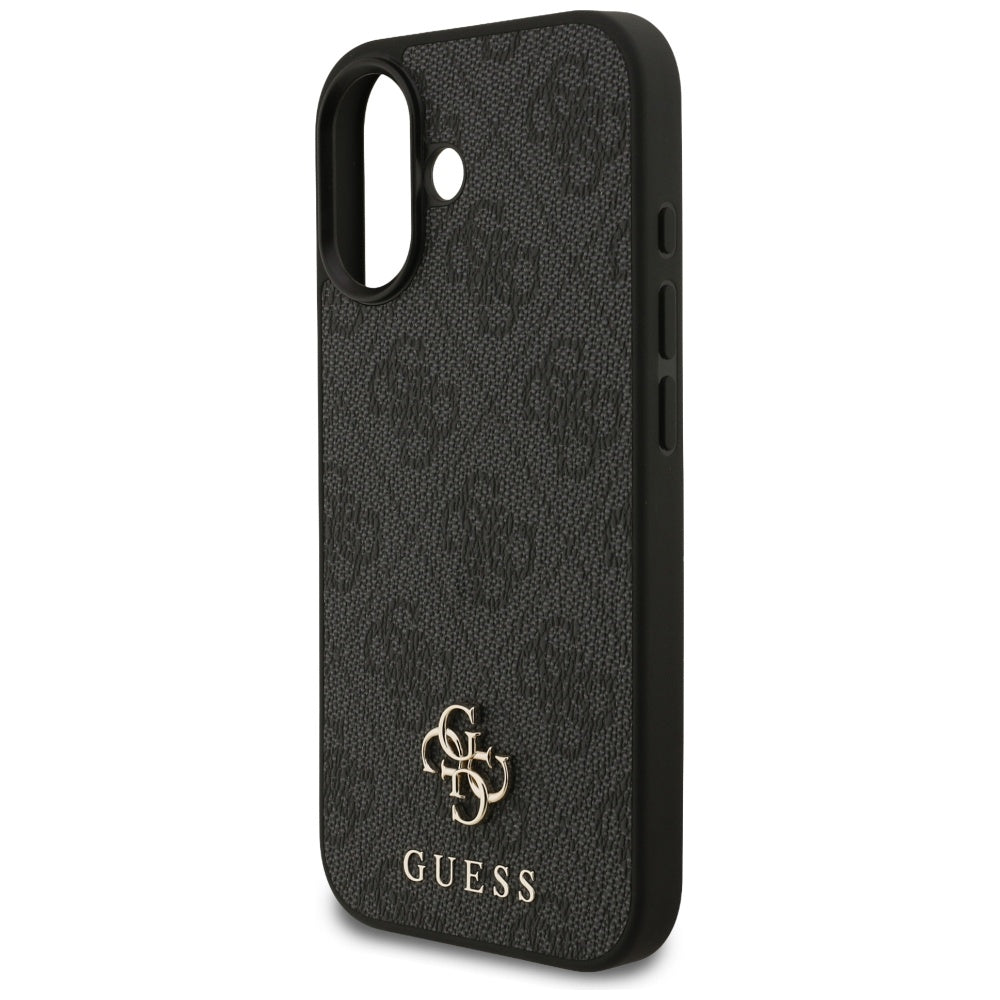 Guess iPhone 17 - 4G Small Classic Logo MagSafe - Σκληρή Θήκη με Πλαίσιο Σιλικόνης και Επένδυση Συνθετικού Δέρματος - Black - GUHMP17SP4SM4MK