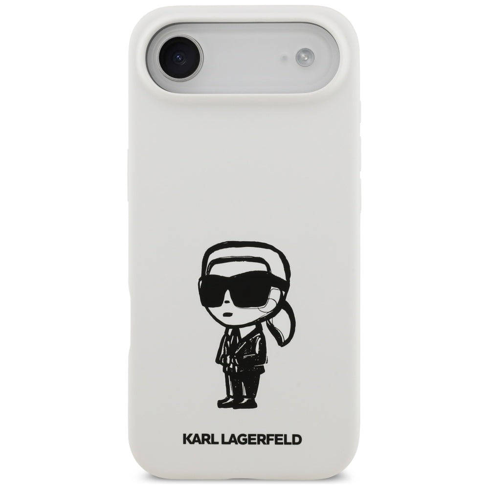 Karl Lagerfeld iPhone Air - Silicone Karl Sketch and Logo MagSafe - Σκληρή Θήκη με Πλαίσιο Σιλικόνης - White - KLHMP17MSKIGROH