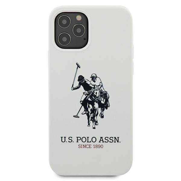 US Polo iPhone 12 / iPhone 12 Pro Silicone Collection Θήκη Σιλικόνης - White - USHCP12MSLHRWH