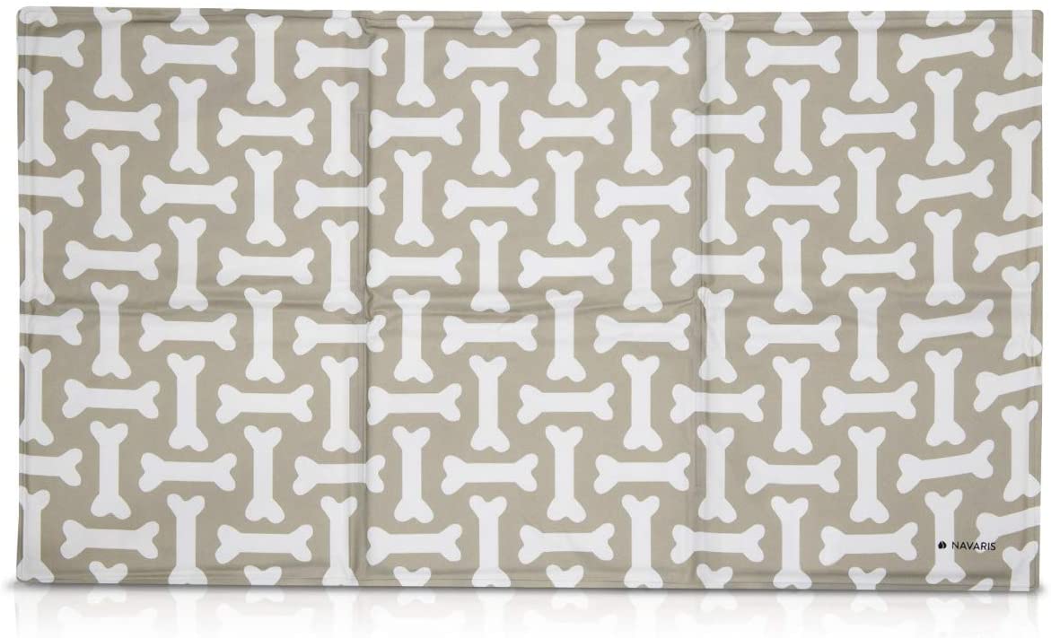 Navaris Pet Cooling Mat - Στρώμα Ψύξης για Κατοικίδια - 90 x 50 cm - Design Bone - 51240.2