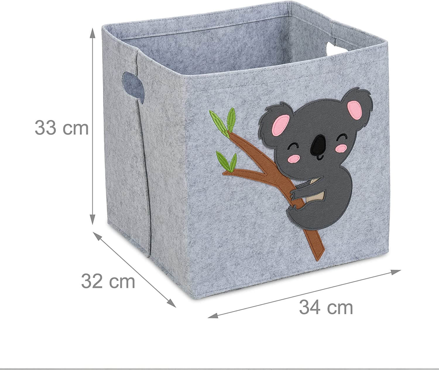 Relaxdays Παιδικό Καλάθι Αποθήκευσης από Τσόχα - Koala - Grey - 4052025977344