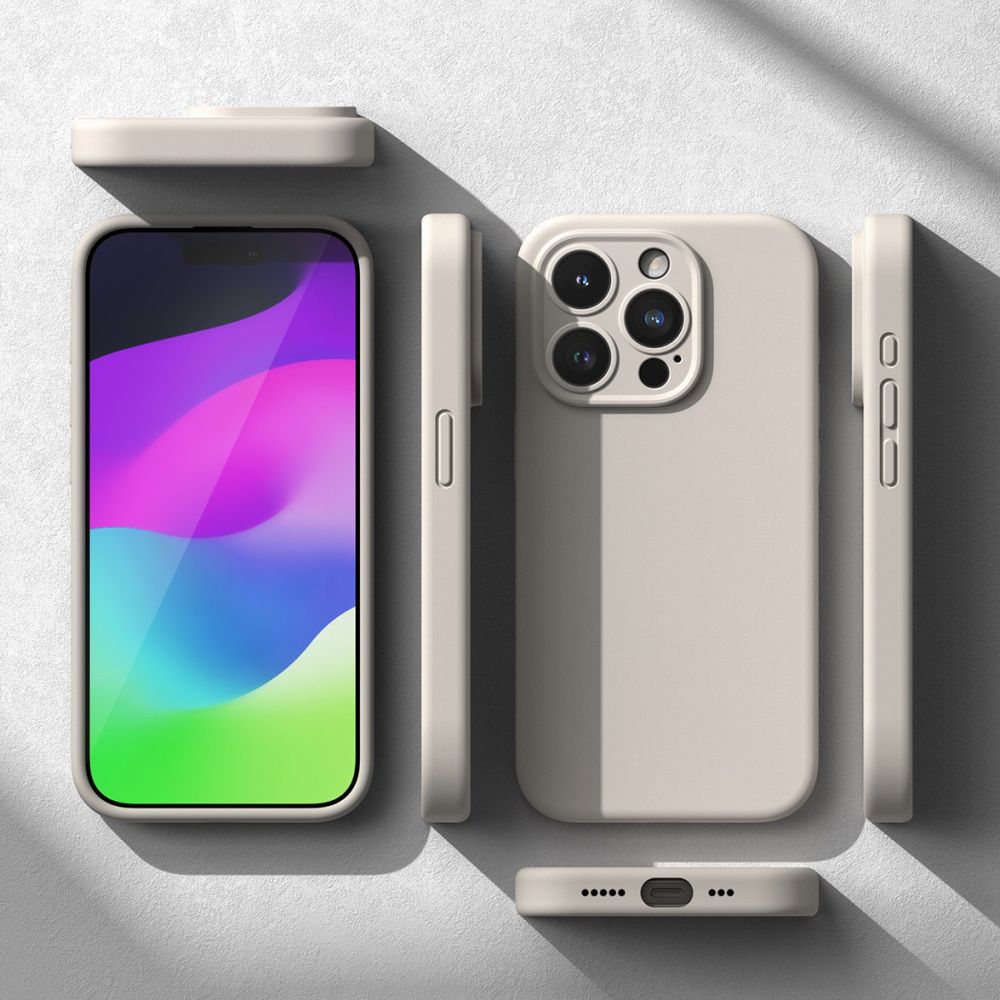 Ringke iPhone 15 Pro Silicone Magnetic MagSafe Case Θήκη Σιλικόνης με MagSafe - Stone