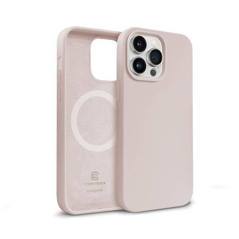 Crong iPhone 14 Pro Color Cover Magnetic - Θήκη Σιλικόνης με MagSafe - Sand Pink