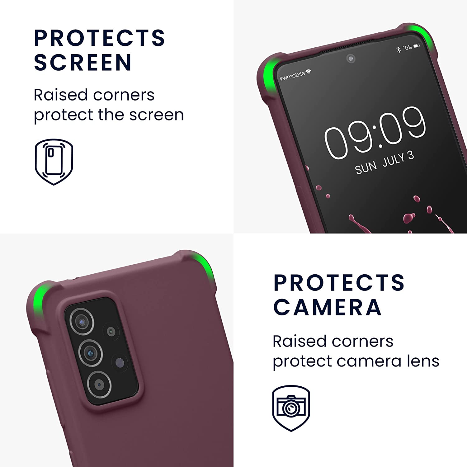 KW Samsung Galaxy A52 / A52 5G / A52s 5G Θήκη Σιλικόνης TPU με Λουράκι - Bordeaux Purple - 58558.187