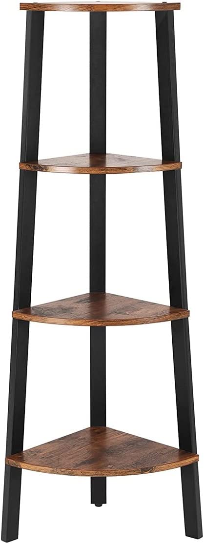 Vasagle Γωνιακή Ραφιέρα με 4 Ράφια - Vintage Brown / Black - LLS34X