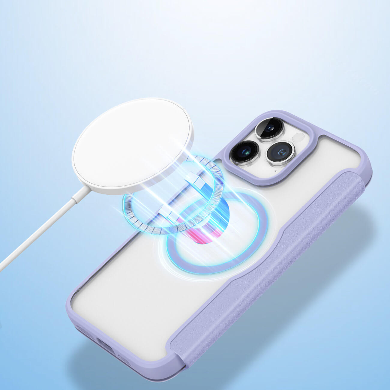 Dux Ducis iPhone 15 Pro Skin X Pro Magnetic Flip Case Θήκη Βιβλίο με MagSafe - Purple