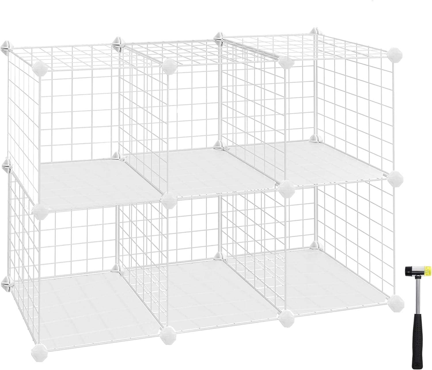 Songmics Σύστημα Αποθήκευσης με 6 Ράφια από Μεταλλικό Πλέγμα - White - LPI111W