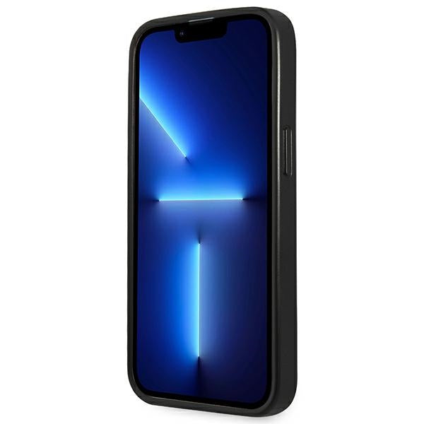 Guess iPhone 14 Pro Saffiano Σκληρή Θήκη με Πλαίσιο Σιλικόνης - Silver - GUHCP14LPSATLG