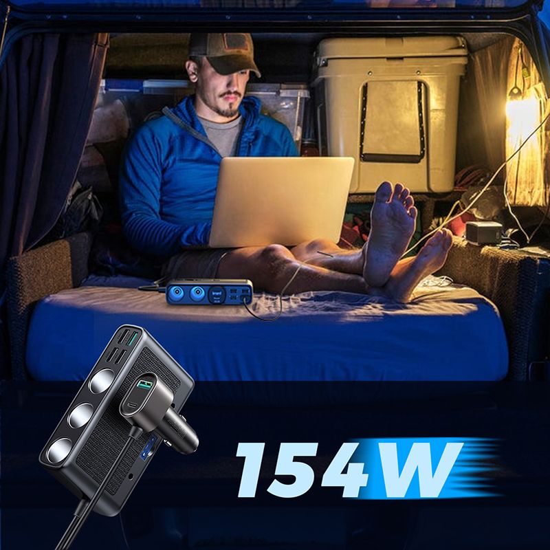 Joyroom Multi - Port Car Cigarette Lighter Φορτιστής Αυτοκινήτου Γρήγορης Φόρτισης PD154W - Black - JR - CL06