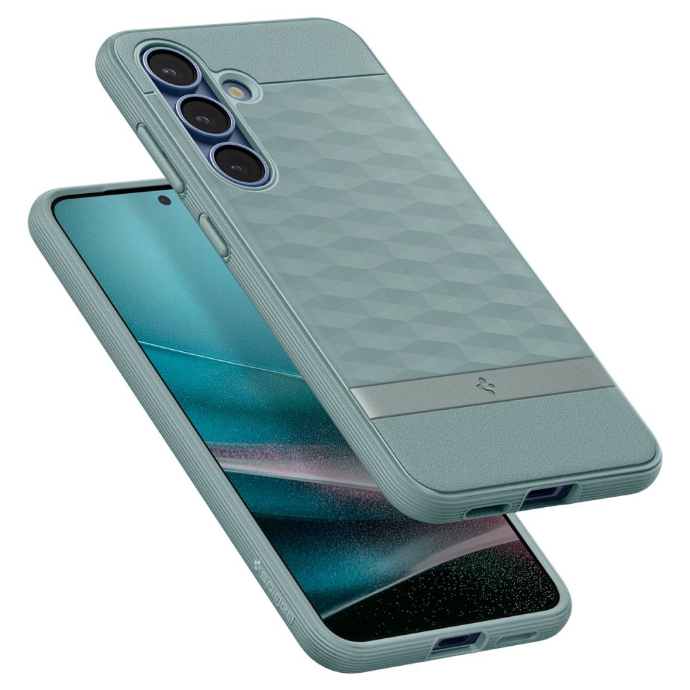 Spigen Samsung Galaxy S25 Plus - Parallax Mag Θήκη Σιλικόνης με Σκληρό Πλαίσιο και MagSafe - Sage Green
