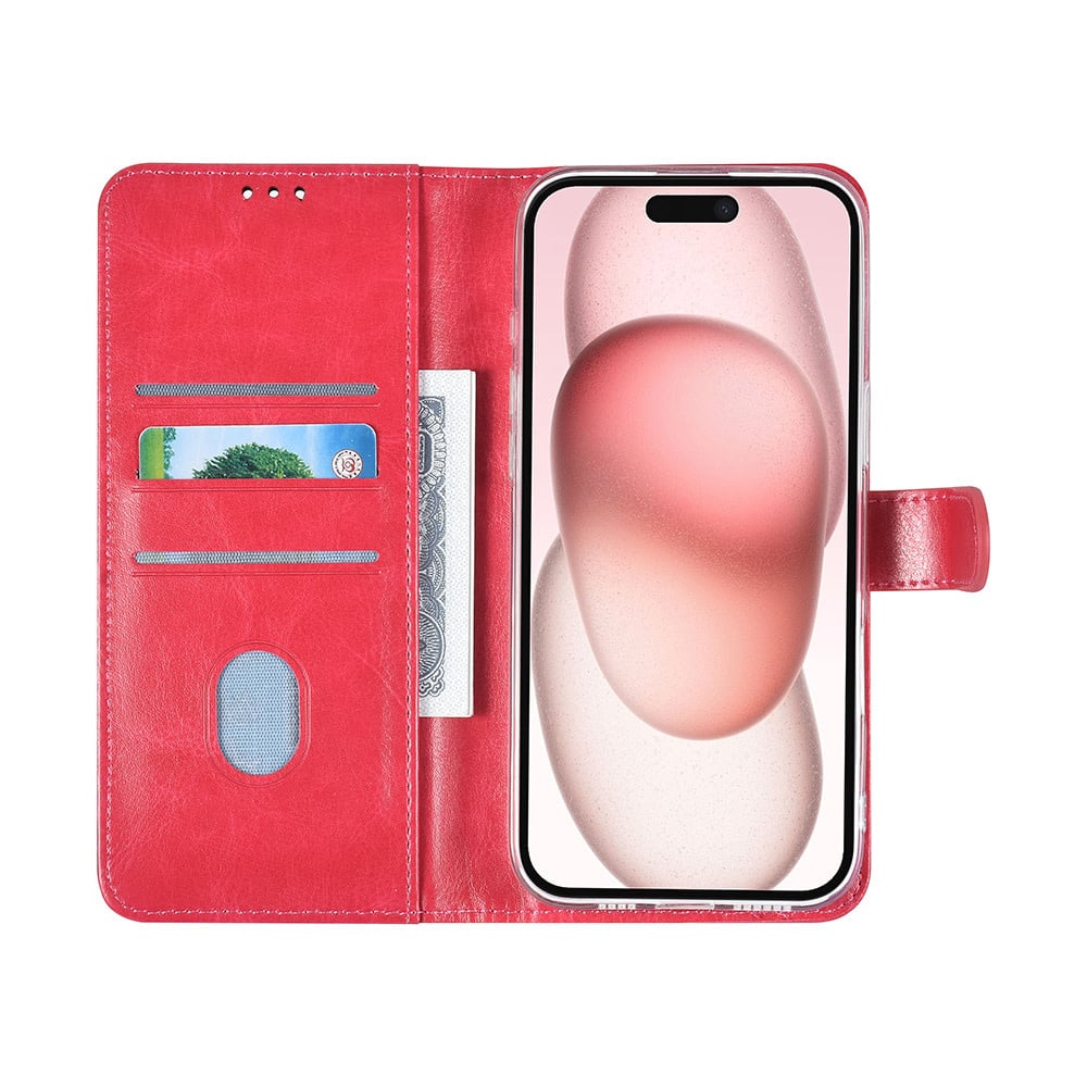 Tuniq iPhone 16 Plus - Θήκη Πορτοφόλι Stand από Δερματίνη - Hot Pink