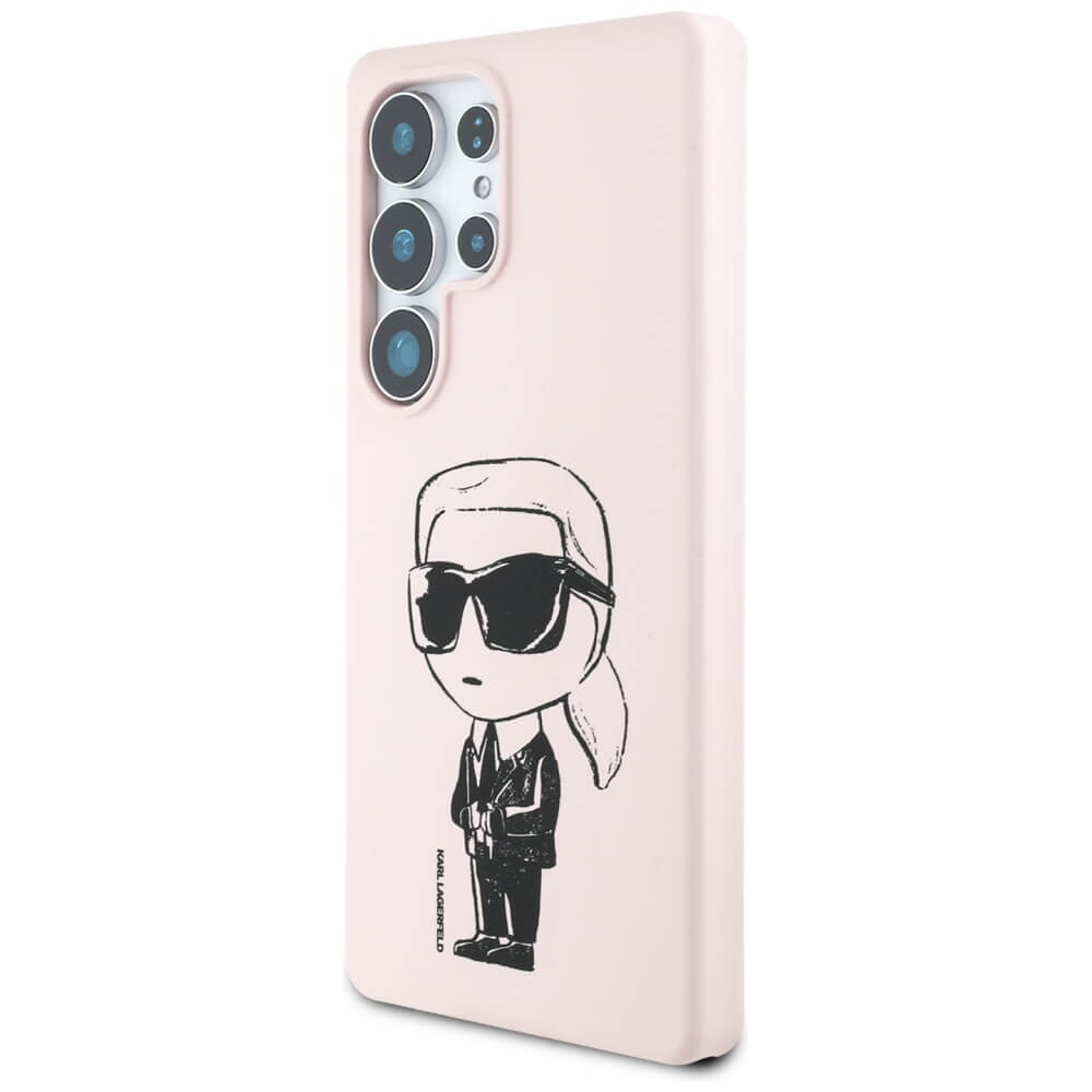 Karl Lagerfeld Samsung Galaxy S25 Ultra - Silicone Graffiti Ikonik Printed Logo - Σκληρή Θήκη Σιλικόνης με MagSafe - Pink - KLHMS25LPNYKGRTP