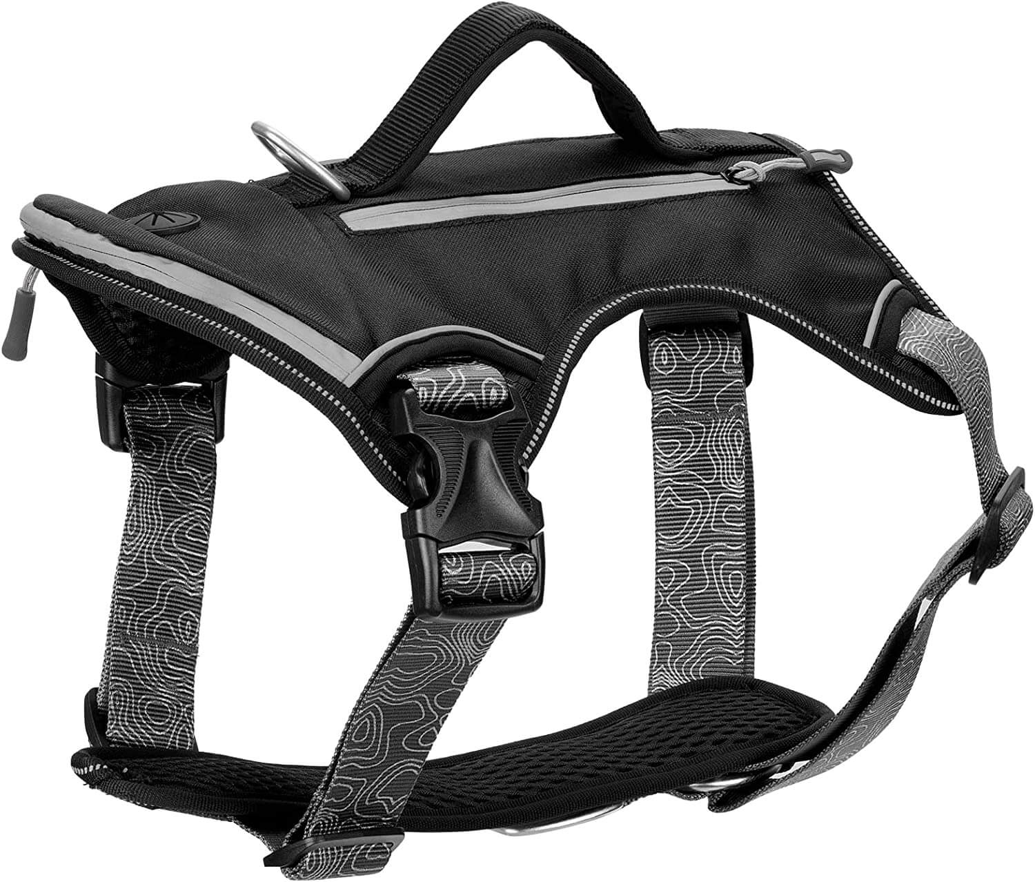 Navaris Σαμαράκι Σκύλου με Ανακλαστικές Λωρίδες - Medium - 28 x 27 x 1.2 cm - Dark Grey - 56134.19.2