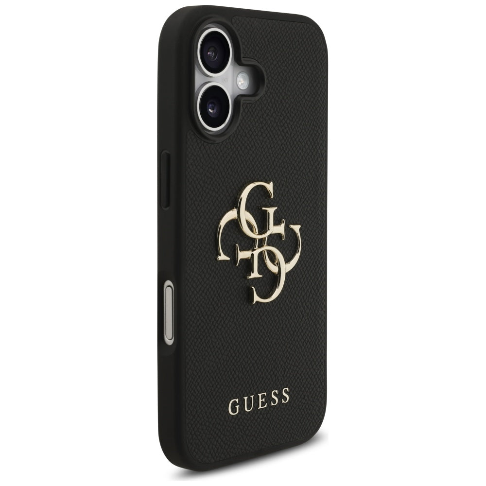 Guess iPhone 17 - Grained Big 4G and Classic Logo - Σκληρή Θήκη με Επένδυση από Οικολογικό Δέρμα - Black - GUHCP17SPGT4MBK