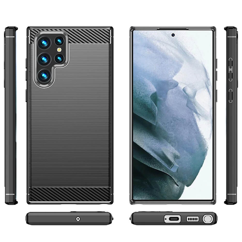 Techsuit Samsung Galaxy S25 Ultra Carbon Silicone Θήκη Σιλικόνης TPU - Black