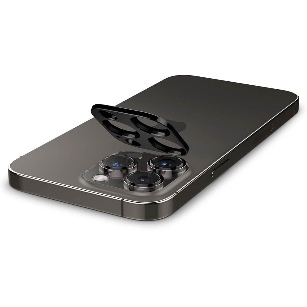 Spigen iPhone 14 Pro / 14 Pro Max / 15 Pro / 15 Pro Max / 16 Pro / 16 Pro Max Aparatu Optik.TR Αντιχαρακτικό Γυαλί για την Κάμερα - 2 Τεμάχια - Black