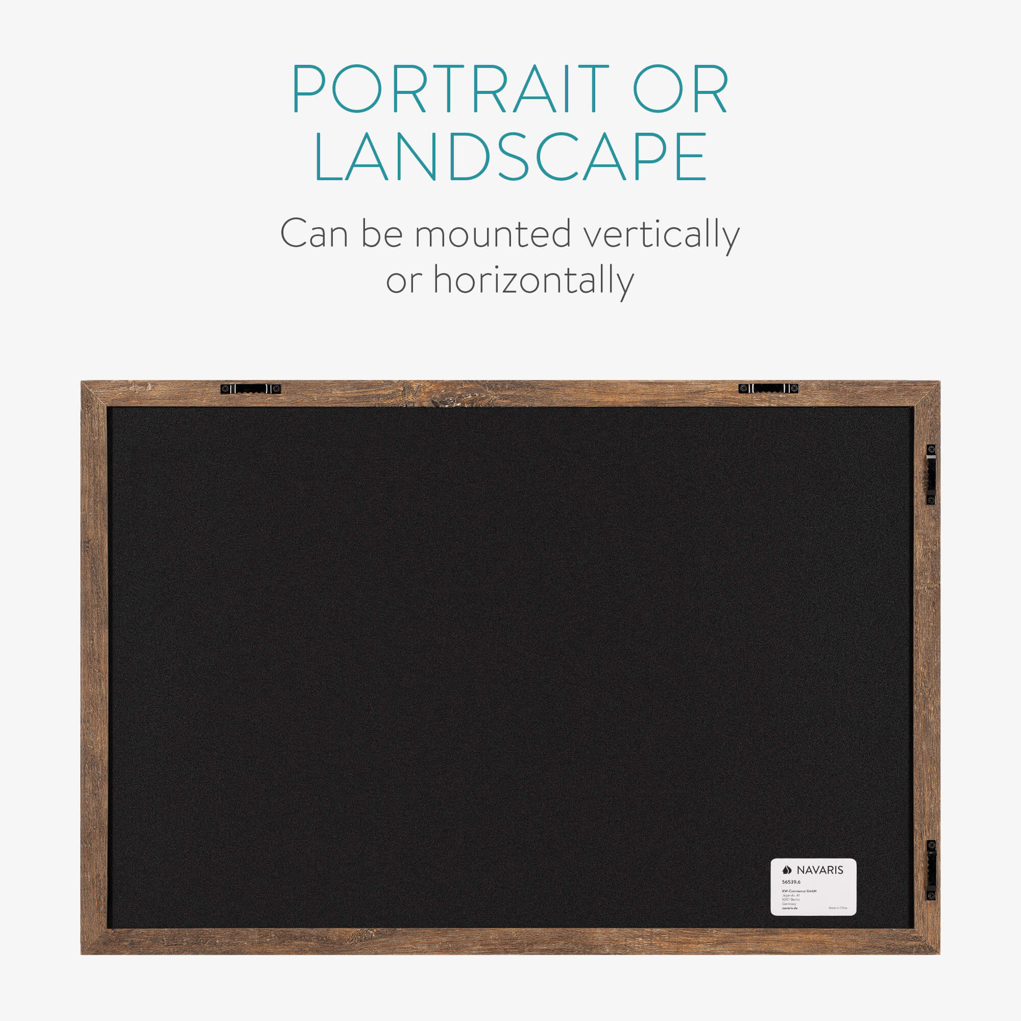 Navaris Μαυροπίνακας με Πλαίσιο MDF - 60 x 40 cm - Black - 56539.6