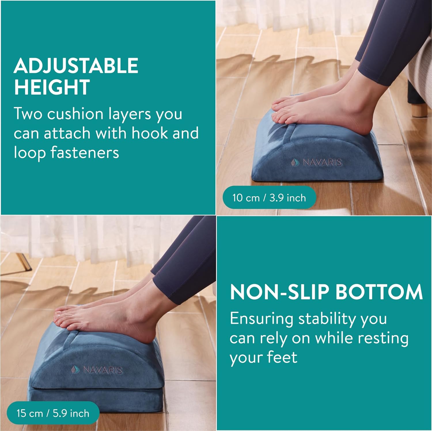 Navaris Εργονομικό Υποπόδιο Γραφείου - Blue - 61463.02