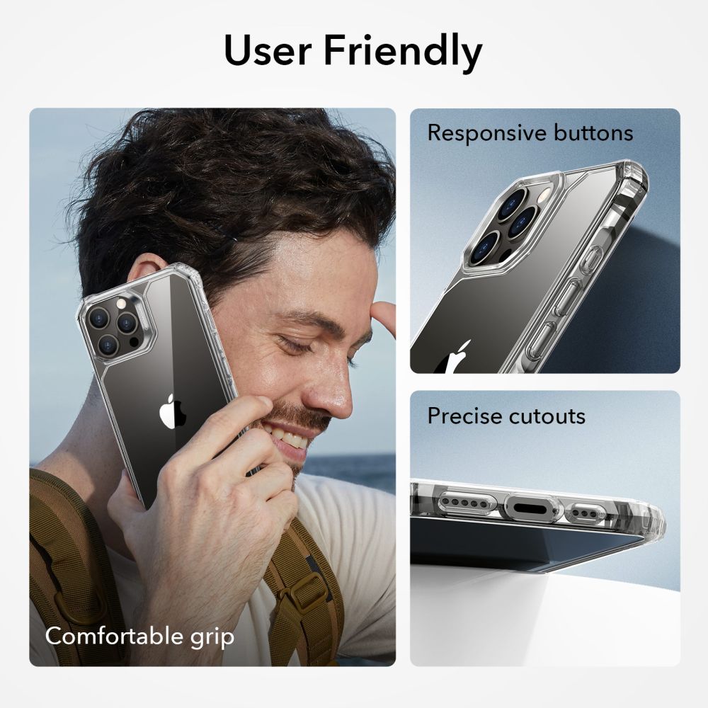 ESR iPhone 15 Pro Max Air Armor Σκληρή Θήκη με Πλαίσιο Σιλικόνης - Διάφανη