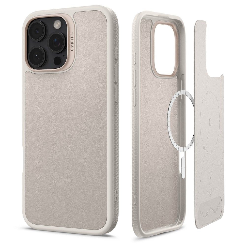 Spigen Cyrill iPhone 16 Pro Max Kajuk Mag Θήκη με Επένδυση Συνθετικού Δέρματος και MagSafe - Cream