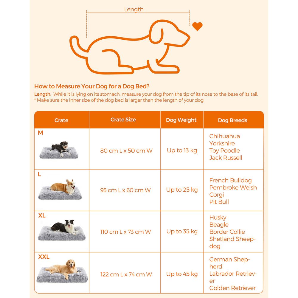 Feandrea Μαξιλάρι / Κρεβάτι Σκύλου - 95 x 60 cm - Light Grey - PGW202G01