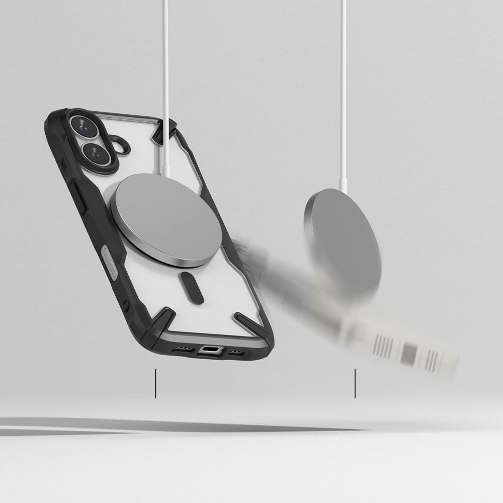 Ringke iPhone 16 Fusion X Magnetic MagSafe Σκληρή Θήκη με Πλαίσιο Σιλικόνης και MagSafe - Black