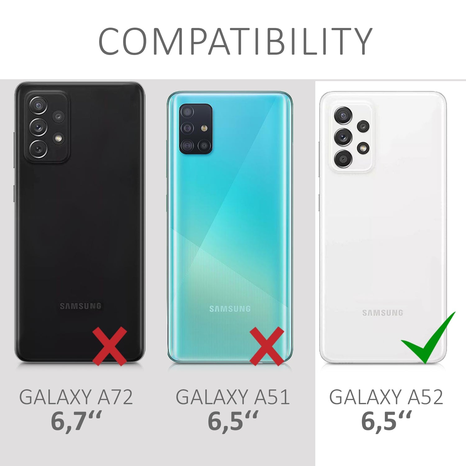 KW Samsung Galaxy A52 / A52 5G / A52s 5G - Τρεις Μεμβράνες Προστασίας Οθόνης - Διάφανες - 54355.1