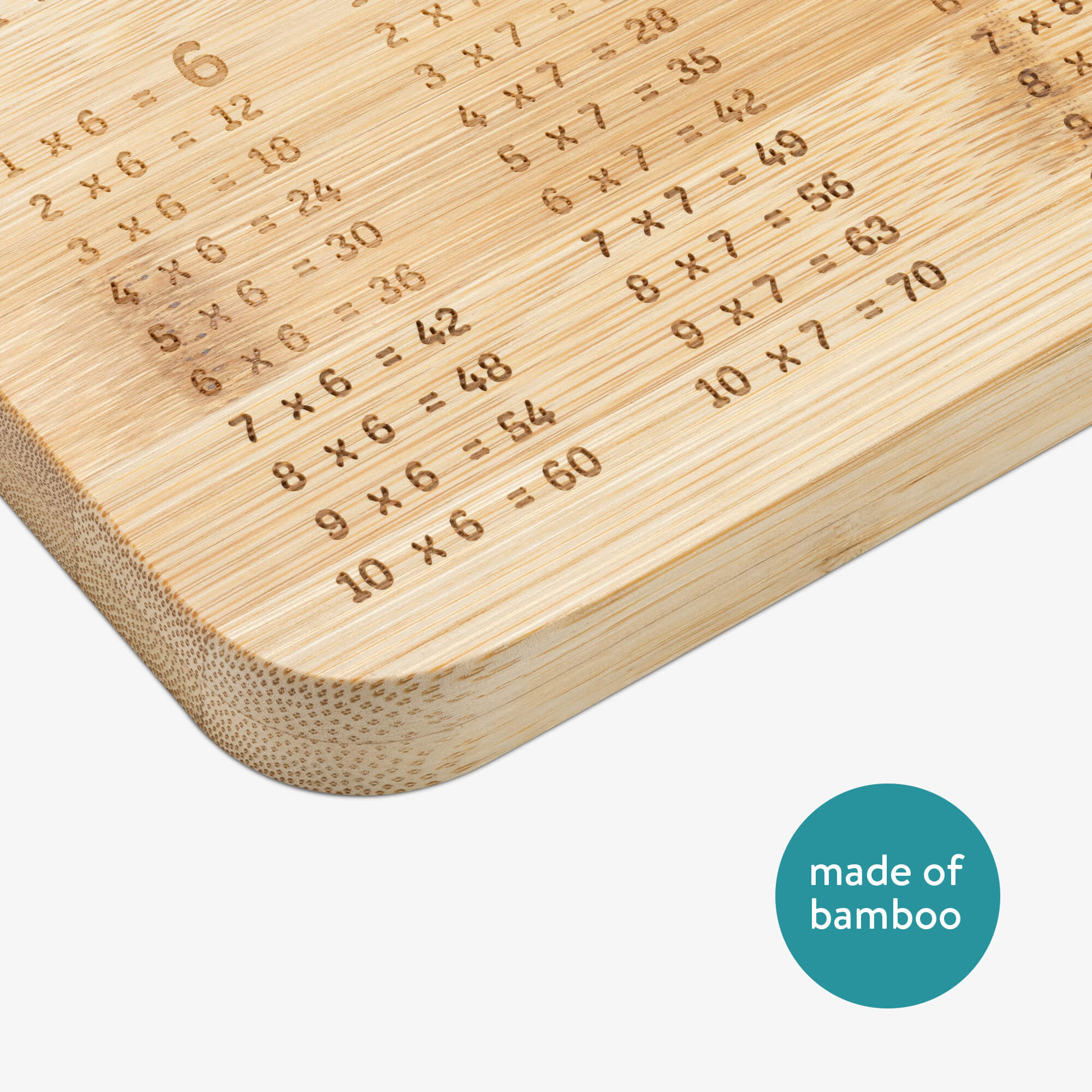 Navaris Παιδικός Δίσκος Πρωινού από Μπαμπού για Εκμάθηση Πολλαπλασιασμού - Light Brown - 53657.01