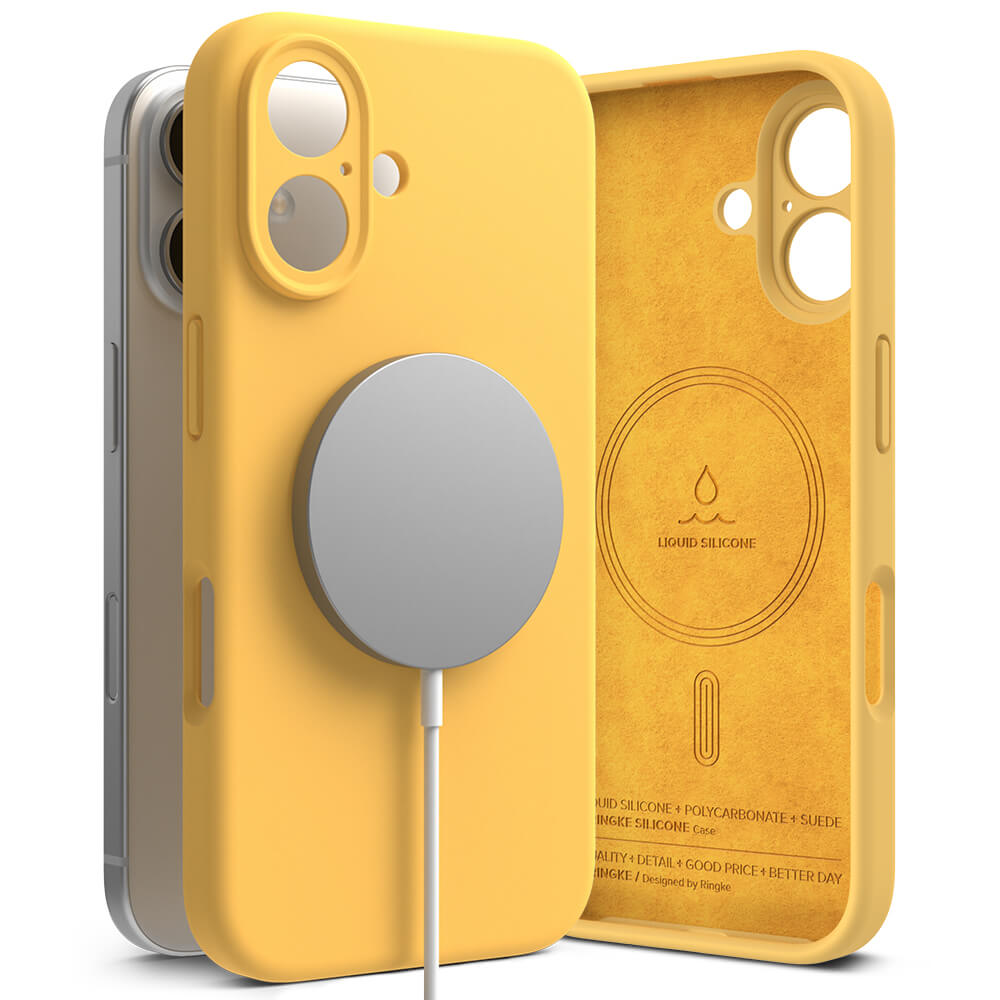 Ringke iPhone 16 Plus Silicone Magnetic MagSafe Case Θήκη Σιλικόνης με MagSafe - Yellow